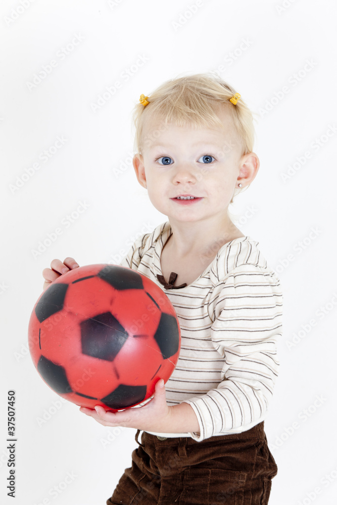 portrait of little girl playing with a ball portrait of little girl playing with a ball