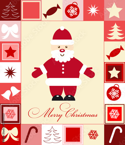 Chrisrmas card with Santa Claus