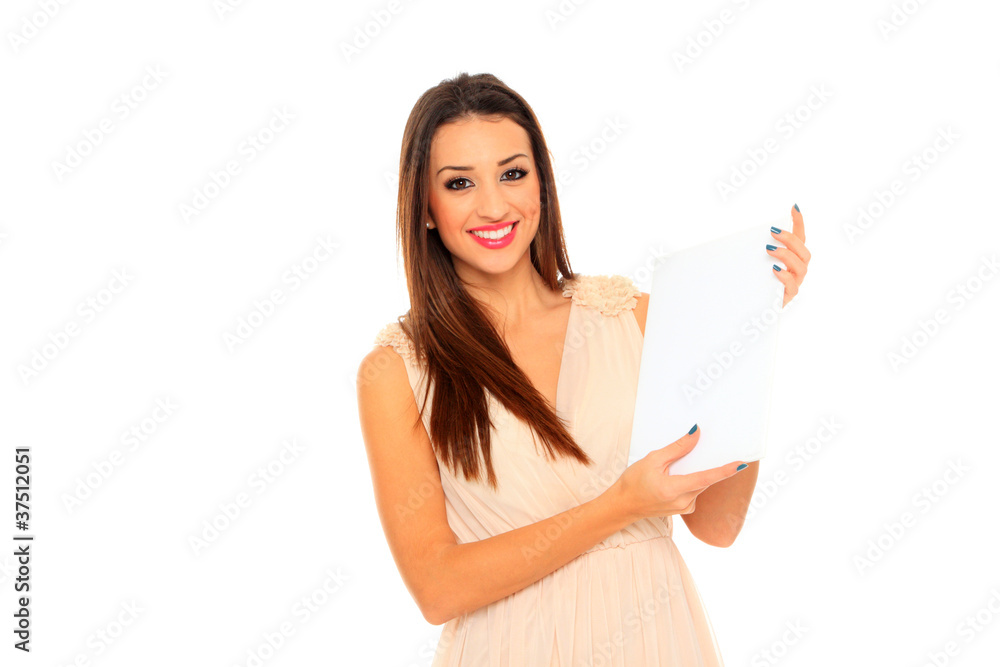Happy smiling beautiful young business woman Happy smiling beautiful young business woman