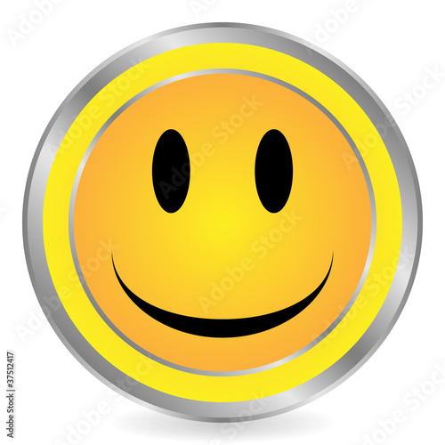 Smile face yellow circle icon