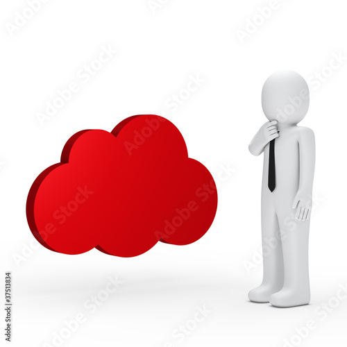 Businessman red cloud