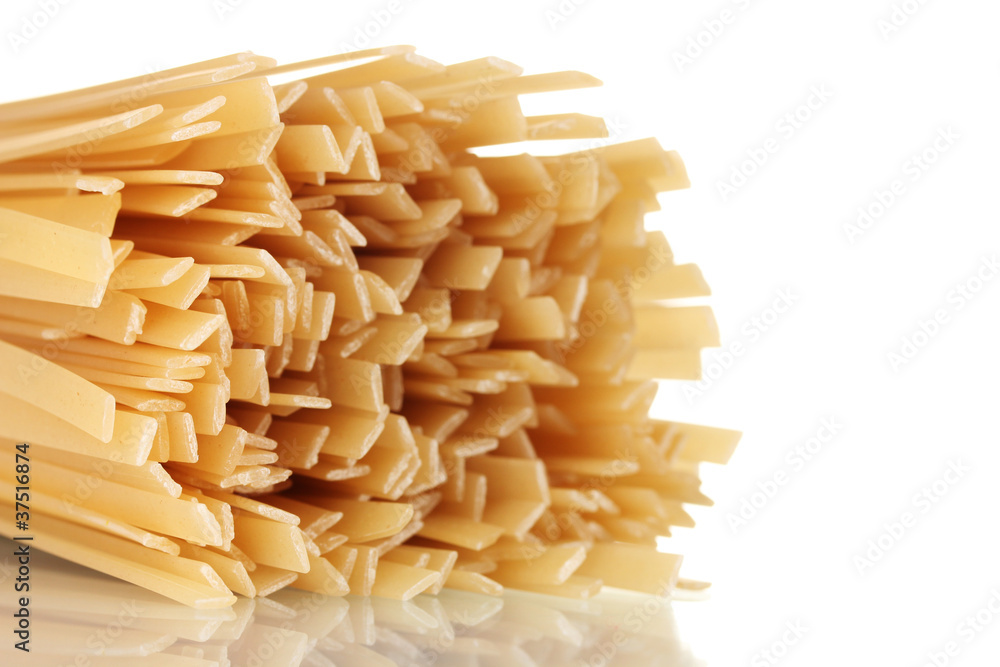 Bunch of spaghetti isolated on white Bunch of spaghetti isolated on white