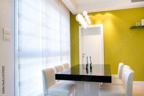 Living room with furnishings in a new house