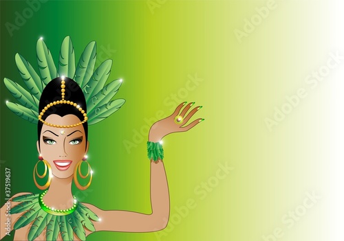 Ragazza Carnevale Esotica Viso-Carnival Exotic Girl's Face