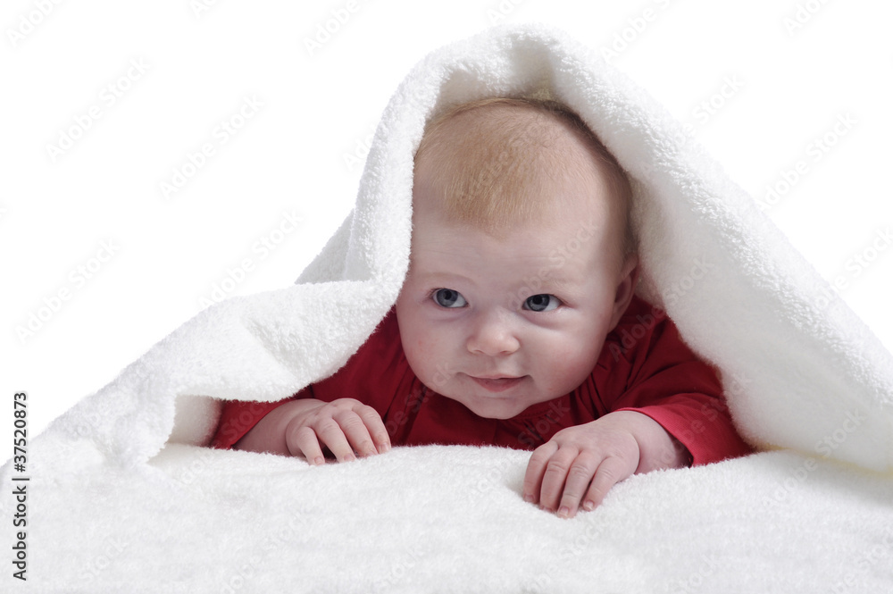 4 months old baby wrapped in a towel 4 months old baby wrapped in a towel