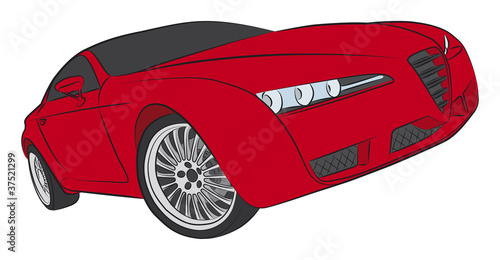 Red hatchback concept drawing