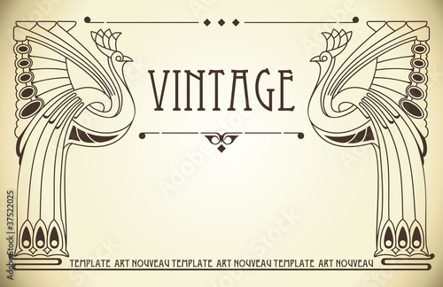 Vintage background with bird of happiness