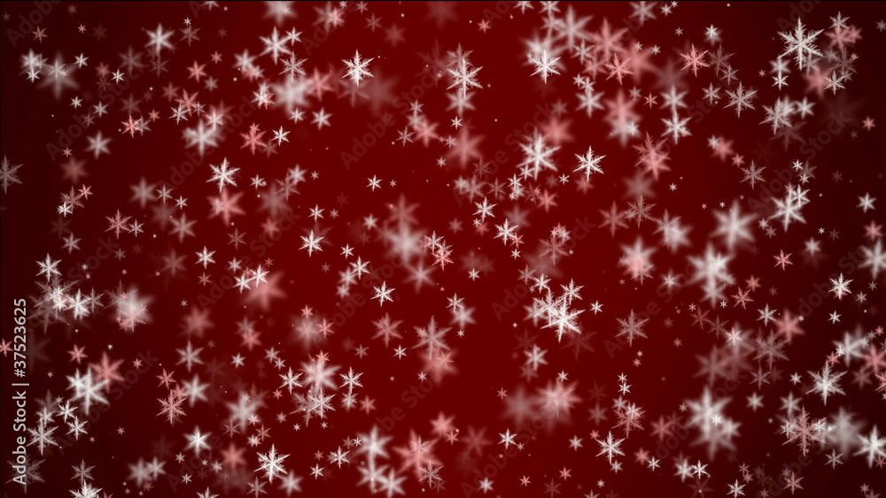 falling snow on red background falling snow on red background