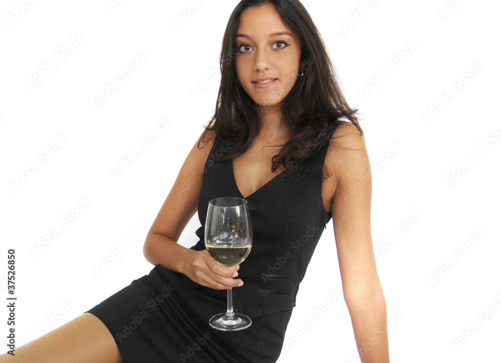 Beautiful female woman / model drinking wine Beautiful female woman / model drinking wine