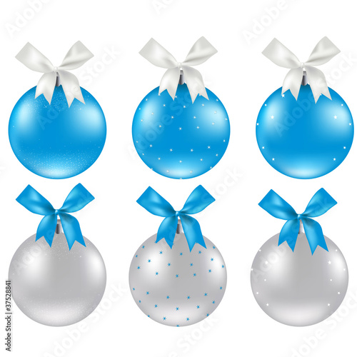 Christmas Silver And Blue Ball