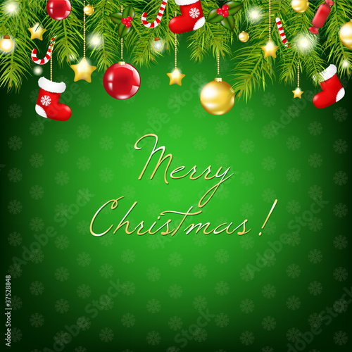 Merry Christmas Silver And Blue Composition