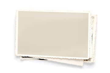 Stack of old photos with clipping path for the inside