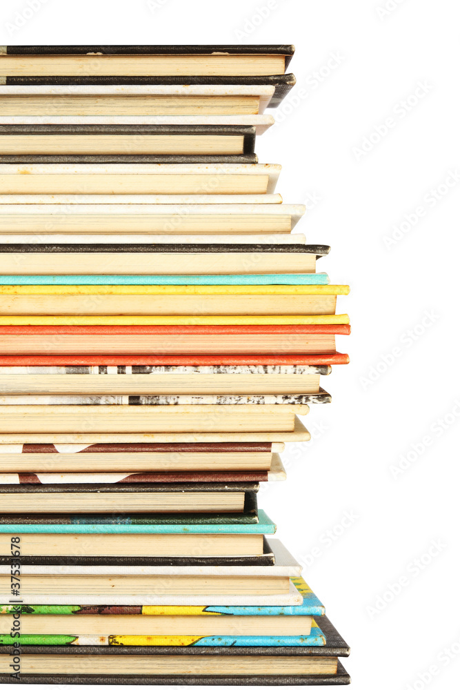 Stack of colorful old books background Stack of colorful old books background