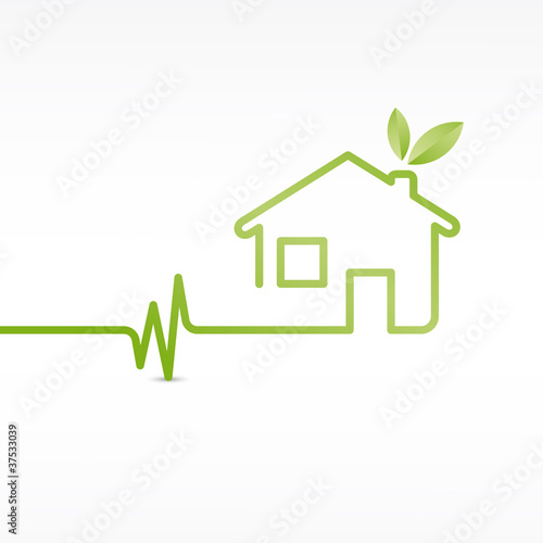 vecteur, maison écologique,saine