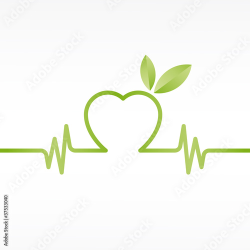 illustration,coeur sain vert