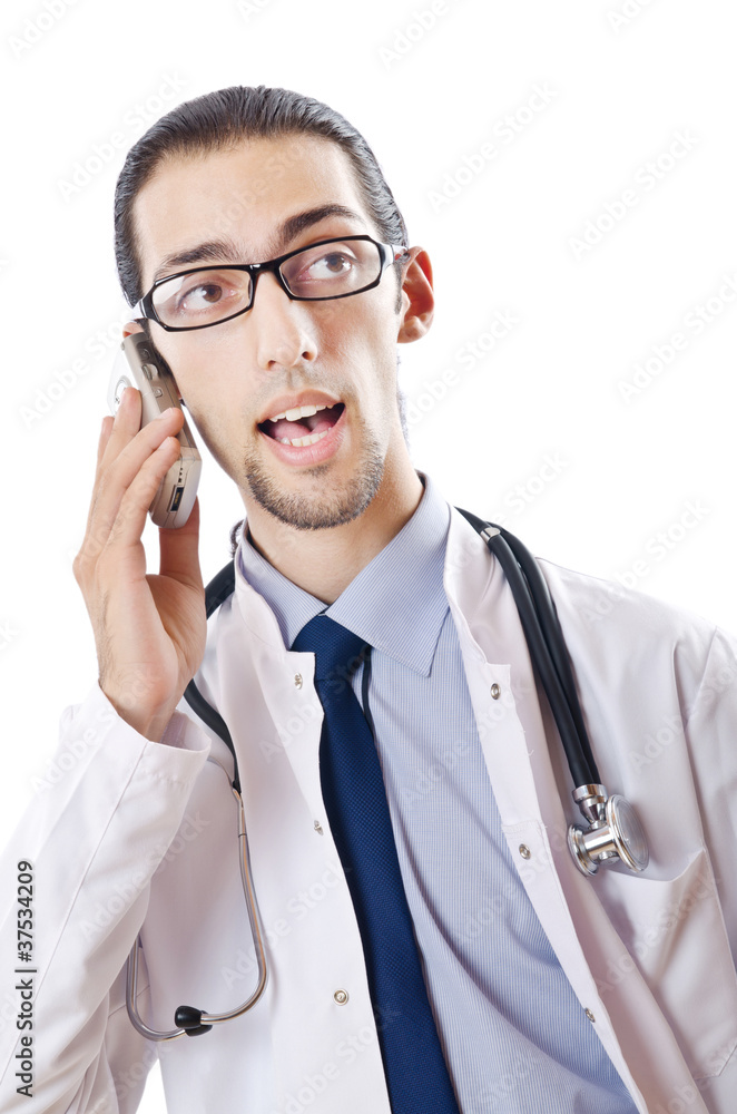 Male doctor with stethoscope isolated Male doctor with stethoscope isolated