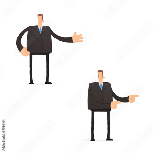 set of funny cartoon businessman