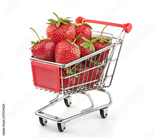 Strawberries in Shopping Cart