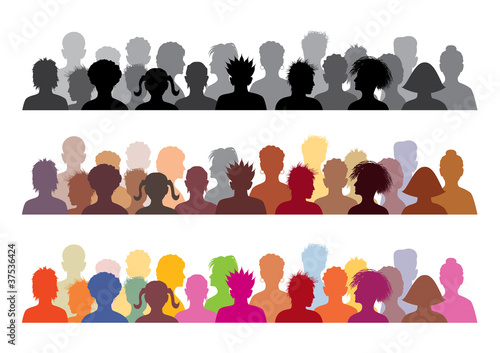 Set of audience illustrations, vector illustration