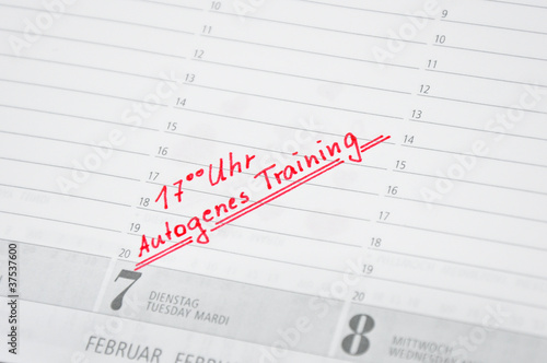 autogenes Training termin im kalender notiert