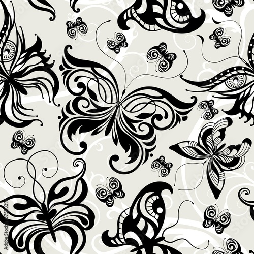 Seamless pattern with butterflies