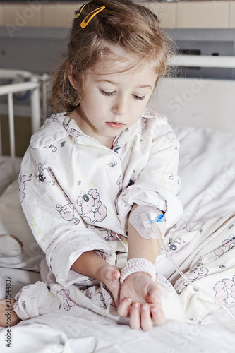 sick girl in hospital
