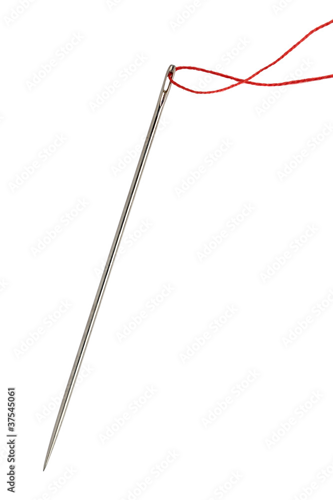Needle with thread isolated on white background Needle with thread isolated on white background