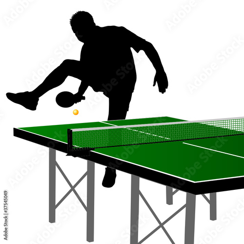 ping pong player silhouette one