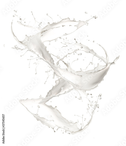 Milk splash, isolated on white background