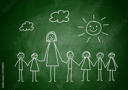 Teacher with children