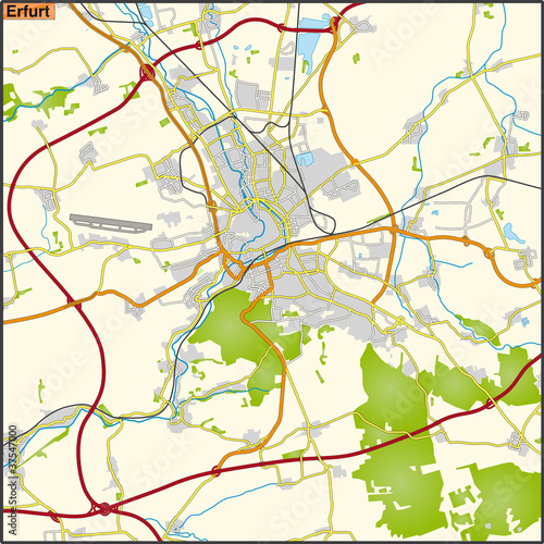 Satdtplan von Erfurt Landeshauptstadt von Thüringen