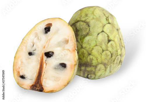 Cherimoya fruit isolated on white