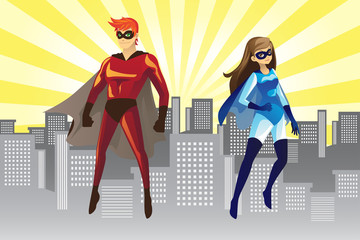 Stickers Superhelden Groep superhelden samen verenigd  © artisticco