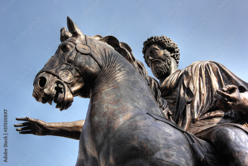 Sculpture Man on horse, Rome