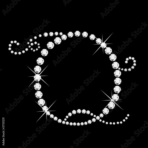 Q Letter with diamonds bling stars