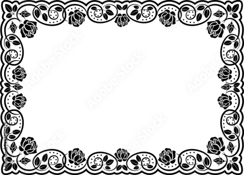 pozioma rama dekorowana różami