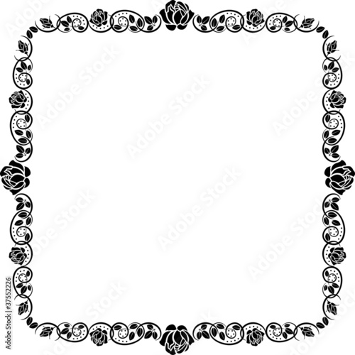 kwadratowa rama dekorowana różami