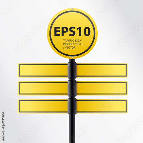 vector modern yellow traffic sign