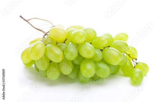 bunch of white grapes isolated on white