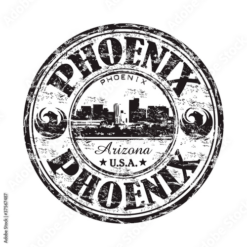 Phoenix grunge rubber stamp