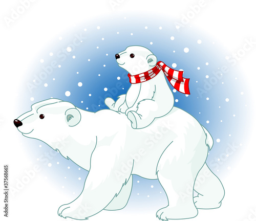 Polar Bear mom and baby