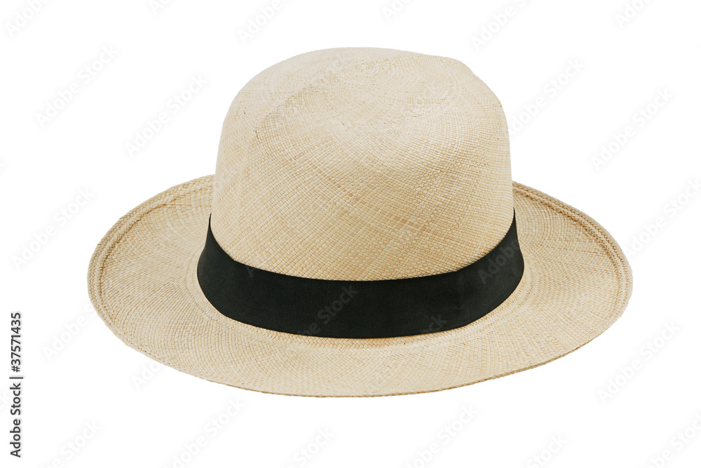 Straw hat with wide brim