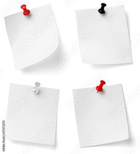 push pin and note paper office business