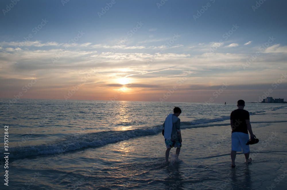 Fototapeta premium Sunset over St Pete Beach near St Petersburg Florida USA