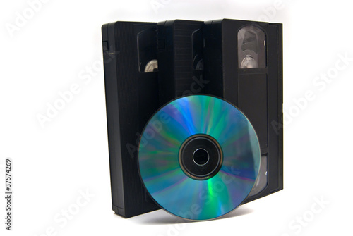 three vhs & disk