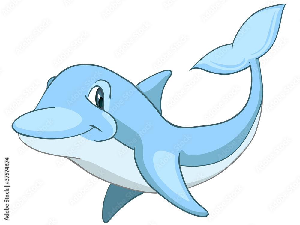 Obraz premium Cartoon Character Dolphin