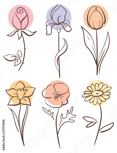 Fototapeta Naklejka Na Ścianę i Meble -  Flower set