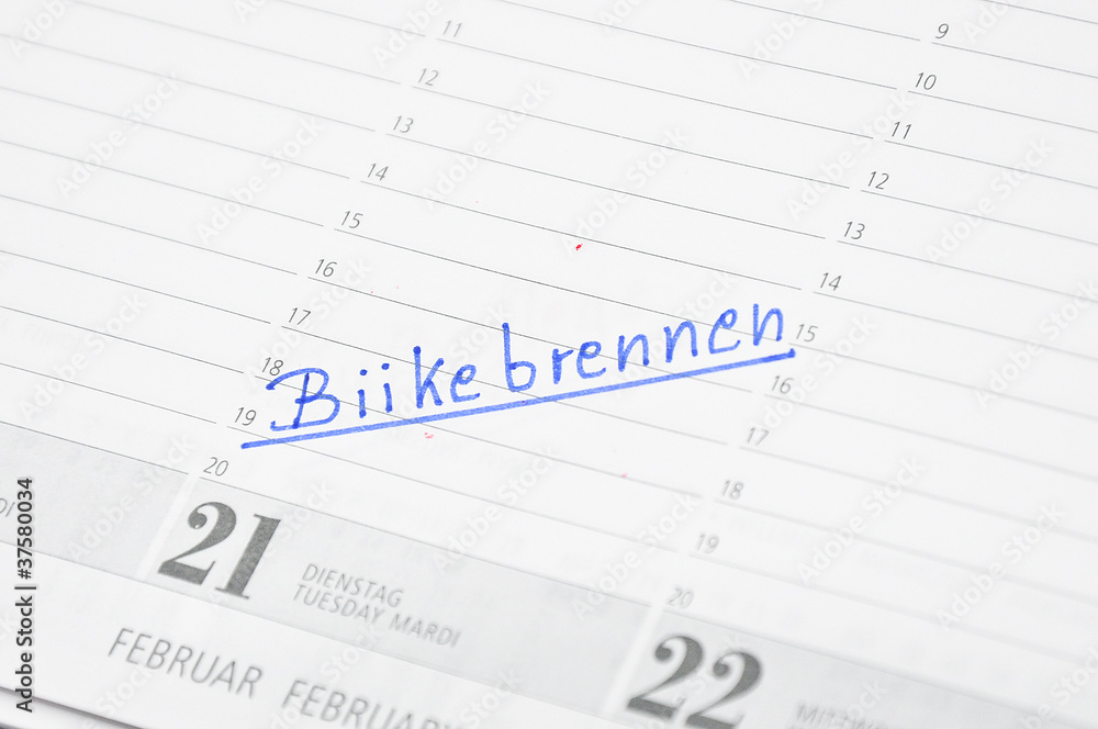 Biikebrennen termin im Kalender notiert