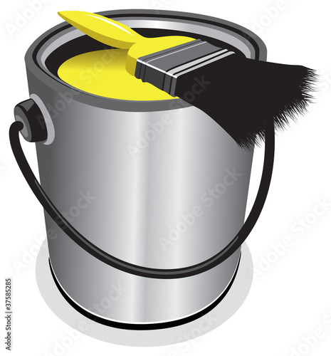 yellow paint pot