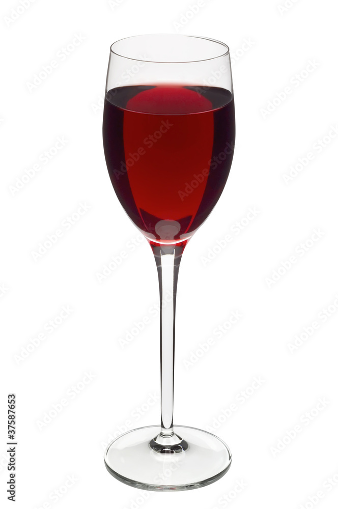 Glass of red wine isolated on white Glass of red wine isolated on white